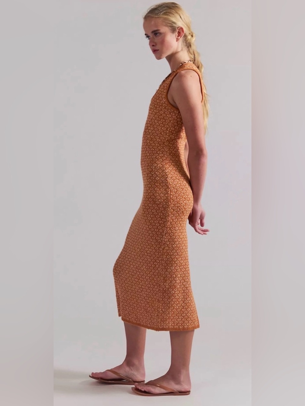 Free People Genie Sweater midi dress. NWT. Desert apricot - Picture 2 of 4